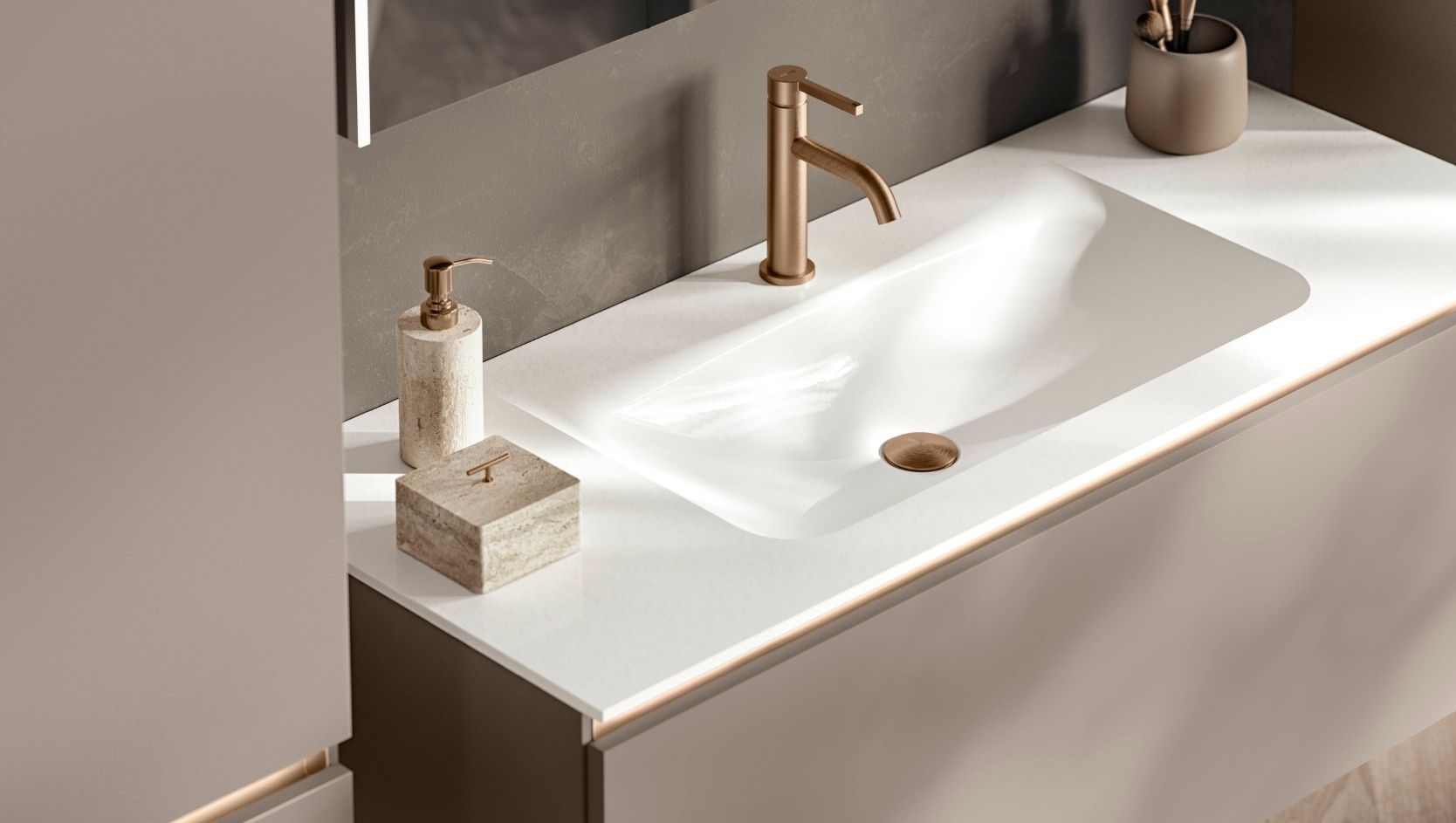 Meuble de salle de bain sans poignée