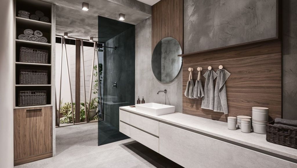 Salle de bain naturelle et moderne